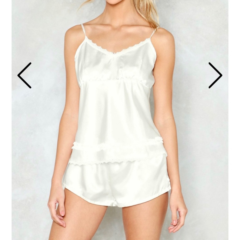 NWOT Nasty Gal 3 piece satin pajama set